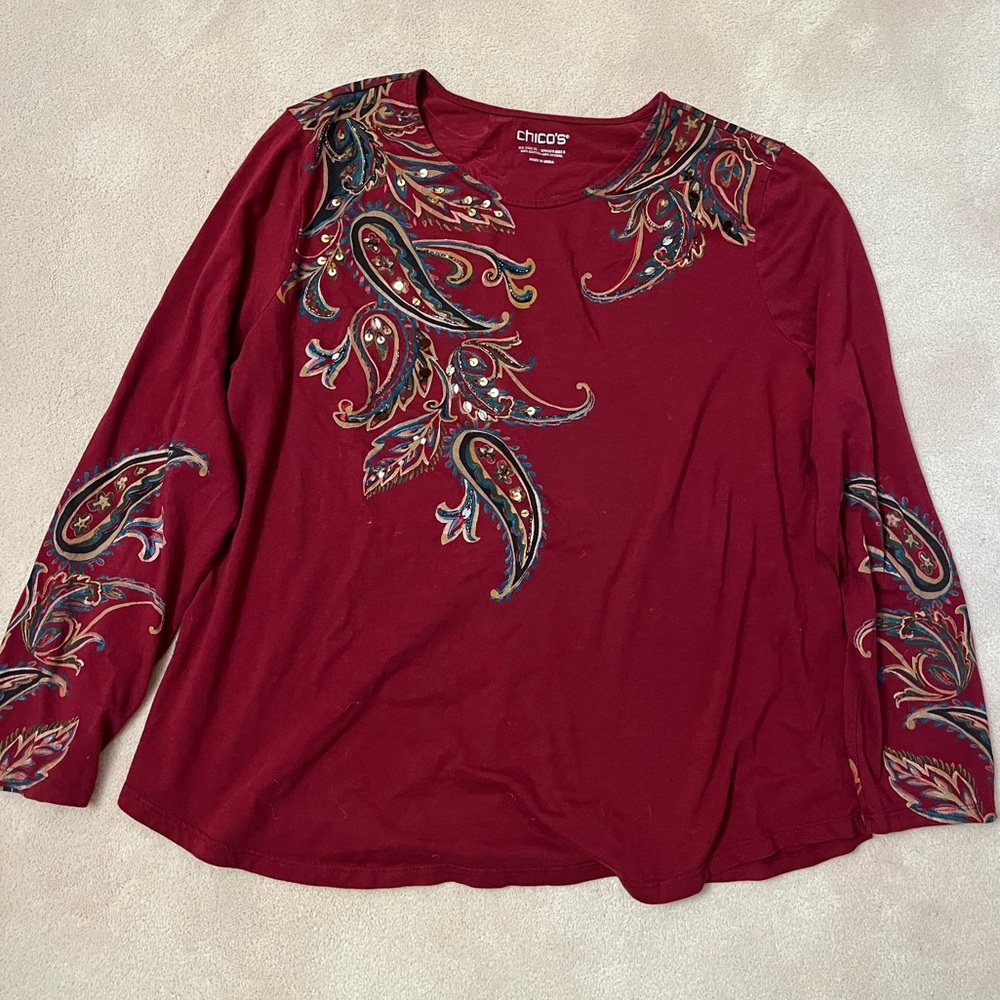 Maroon Chicos Embellsihed Tee